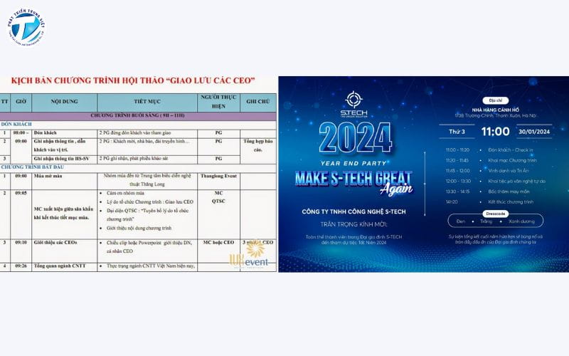 Mẫu Agenda sự kiện